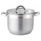 Oala din inox cu capac Bohmann, 7 L, 22 x16 cm, capac sticla termorezistent, compatibil inductie
