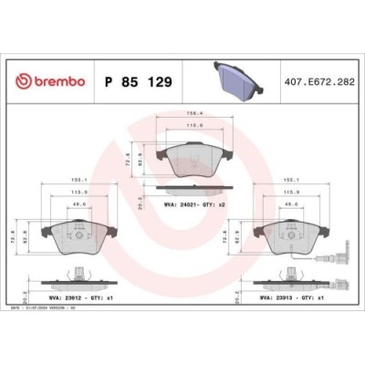 Placute frana Audi A3 (8p1) 05.03-12.13, A3 Sportback (8pa) 09.04-12.15, Tt (8j3) 07.06-01.15 ; Seat Leon (1p1) 05.05-12.13; Vw Golf 6 (5k1) 10.08-12 foto