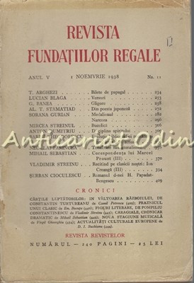 Revista Fundatiilor Regale - Anul V, Nr.: 11/1938 foto