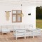 vidaXL Set mobilier de grădină, 11 piese, alb, lemn masiv de pin 3083390