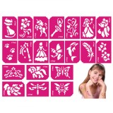Set sabloane Tatuaje Temporare pentru Fete, 21 Bucati, Reutilizabile