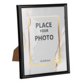 Ramă Foto, Model Monocolor, Dimensiune 15x20cm, Culoare Negru, Material Sticlă și Plastic, Oem