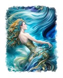 Cumpara ieftin Sticker decorativ, Sirena, Albastru, 70 cm, 9456ST, Oem