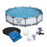 Piscina Bestway Steel Pro Max Ground Pool cu Cadru Metalic si Accesorii - 366 x 76 cm