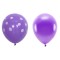 Set 10 Baloane din Latex, Cyrax, Model Party cu Buline si Simple, 30 cm, Mov, 2.8 g