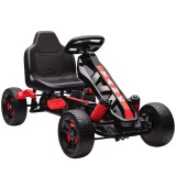 AIYAPLAY Kart cu Pedale pentru Copii, karting pentru copii 3-6 ani cu ambreiaj automat, fr&acirc;nă, roți EVA antiderapante, roșu | Aosom Romania
