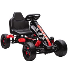 AIYAPLAY Kart cu Pedale pentru Copii, karting pentru copii 3-6 ani cu ambreiaj automat, fr&acirc;nă, roți EVA antiderapante, roșu | Aosom Romania