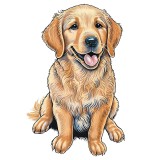 Cumpara ieftin Sticker decorativ, Caine Golden Retriever, Maro, 85 cm, 1203STK-3