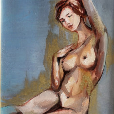 TABLOU nou modern -NUD NR.1-, rama deosebita, pictor roman consacrat