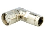Conector M23 mamă ecranat, 19 pini, lipire, IP67 - Lumberg Automation