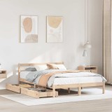 Cumpara ieftin Cadru de pat fără saltea, 135x190 cm, lemn masiv de pin