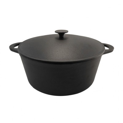 Oala de fonta cu capac, rotunda, 9 L, Perfect Home foto