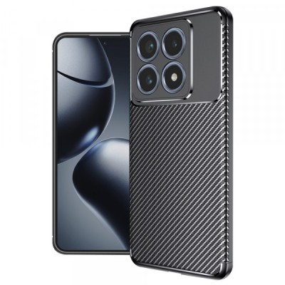 Husa pentru Xiaomi 14T Pro, Techsuit, CarbonFiber, Neagra foto