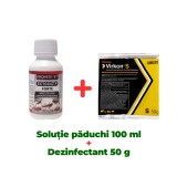 Insecticid concentrat pentru purici, păduchi, g&acirc;ndaci Ectocid Forte 100 ml + Dezinfectant profesional pulbere Virkon S 50 gr