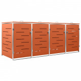 Cumpara ieftin Magazie pentru patru pubele 276,5x77,5x112,5 cm otel inoxidabil