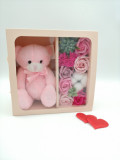 Set cadou Sweet Teddy Bear, trandafiri de sapun, ursulet de plus, DSPH10212