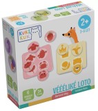 Joc educational pentru copii, Loto culori, obiecte si animale, KuKiKuk Efko, 6 planse culori diferite, 24 jetoane, carton gros, animatii colorate haio