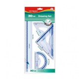 Set pentru geometrie,4 piese,plastic,30cm