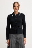 Barbour cardigan din bumbac COLLEEN culoarea bleumarin, LKN1668