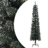 Brad de Crăciun artificial slim cu suport, verde, 210 cm, PVC