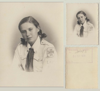 ROMANIA - POZA STRAJA TARII - TANARA IN UNIFORMA DE STRAJER, 1939 foto