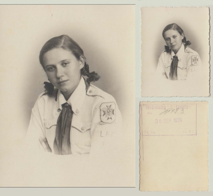 ROMANIA - POZA STRAJA TARII - TANARA IN UNIFORMA DE STRAJER, 1939