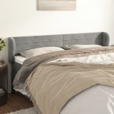 Gossi tablie de pat cu aripioare gri deschis 163x23x78/88 cm catifea