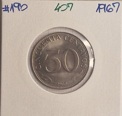 407 Bolivia 50 Centavos 1967, KM#190 foto