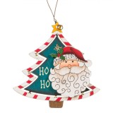 Ornament Brad Crăciun, Model Vintage, Lemn, Multicolor, 8cm, Oem
