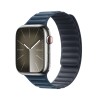 Curea link magnetica, marca THD, compatibila Apple Watch 45 mm seria 9, Apple Watch SE 44 mm, marime universala, culoare albastru pacific