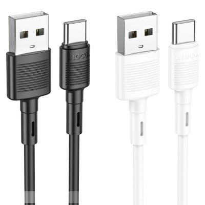 Cablu USB Hoco X83, USB-A la Type-C, 1m, 3A, Negru foto