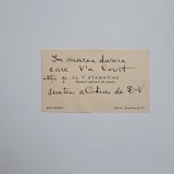 Carte de Vizita: Al. T. Stamatiad: Premiul National de poezie, Bucuresti, insemnari olografe