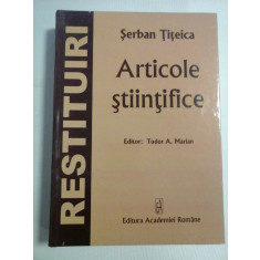 ARTICOLE STIINTIFICE - Serban TITEICA