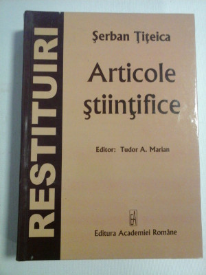 ARTICOLE STIINTIFICE - Serban TITEICA foto