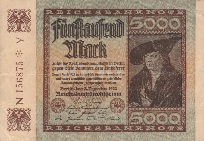 GERMANIA 5.000 marci 1922 VF!!!