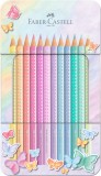 Cumpara ieftin Creioane colorate Pastel Sparkle Faber-Castell cadou 12/set, Faber Castell