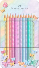 Creioane colorate Pastel Sparkle Faber-Castell cadou 12/set foto