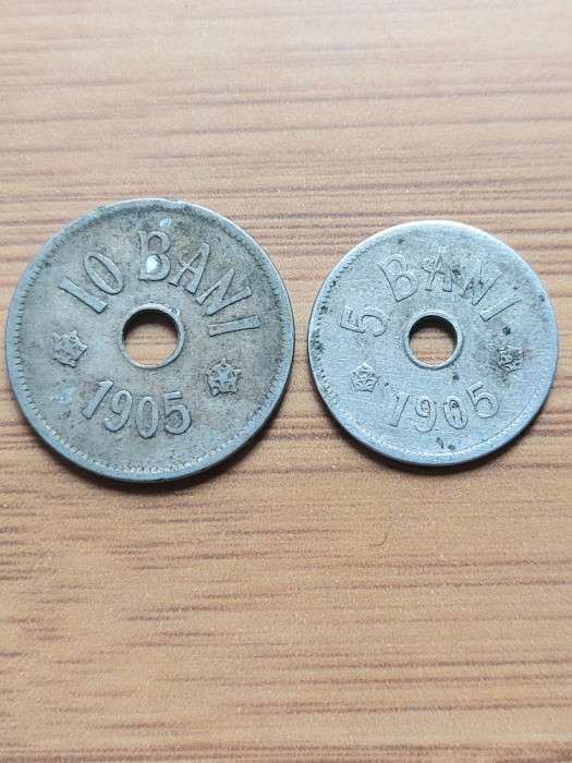 Moneda Romania Lot 5 si 10 bani 1905