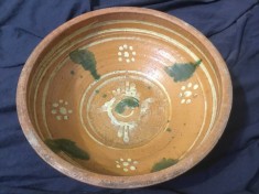 Arta si Traditie - Blid / Farfurie / Strachina / Castron model mare din zona aradului / arad - model deosebit mijlocul sec XX !