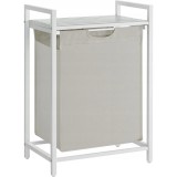 Raft baie cu cos de rufe, Artool, placa raft MDF, cadru otel, cu compartiment rufe, alb, 50x33x72 cm, Leobert