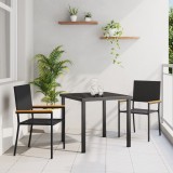 vidaXL Scaune de grădină stivuibile - Set de 2 piese din ratan poliester