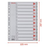 Index Esselte A4 numerotat 1-12