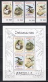 Anguilla 1978 - Cuiburi cu Păsări, Serie + Bloc, MNH