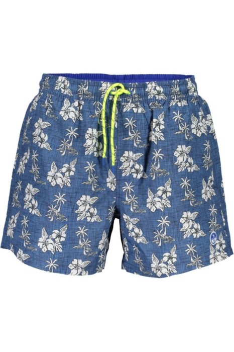 North Sails Pantaloni scurti de baie barbati, cu imprimeu tropical, Regular fit, Albastru, S