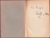 1493SPN Octavian Goga, dedicație semnată olograf către Virgil Popescu-R&acirc;mniceanu, 1930, pe cartea proprie Precursori, ediția I, 1930