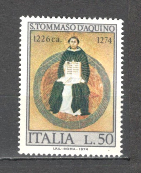 Italia.1974 700 ani moarte T.D&#039;Aquino:filozof-Pictura SI.860