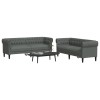 Set de canapele, 2 piese, gri &icirc;nchis, material textil