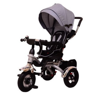 Tricicleta pentru copii Lux Trike cu scaun pivotant la 360 grade, gri foto