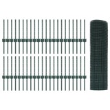 VidaXL Gard din plasă sudată cu 44 U Posts Verde 0.4x100 m Oțel