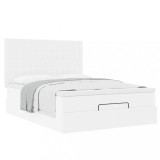 Gossi cadru de pat otoman cu saltea alb 140x200cm piele artificiala